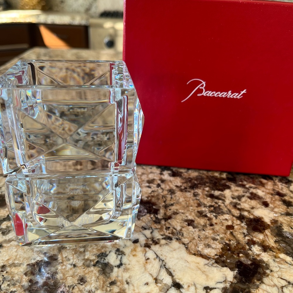 Baccarat Clear Crystal pencil box Holder